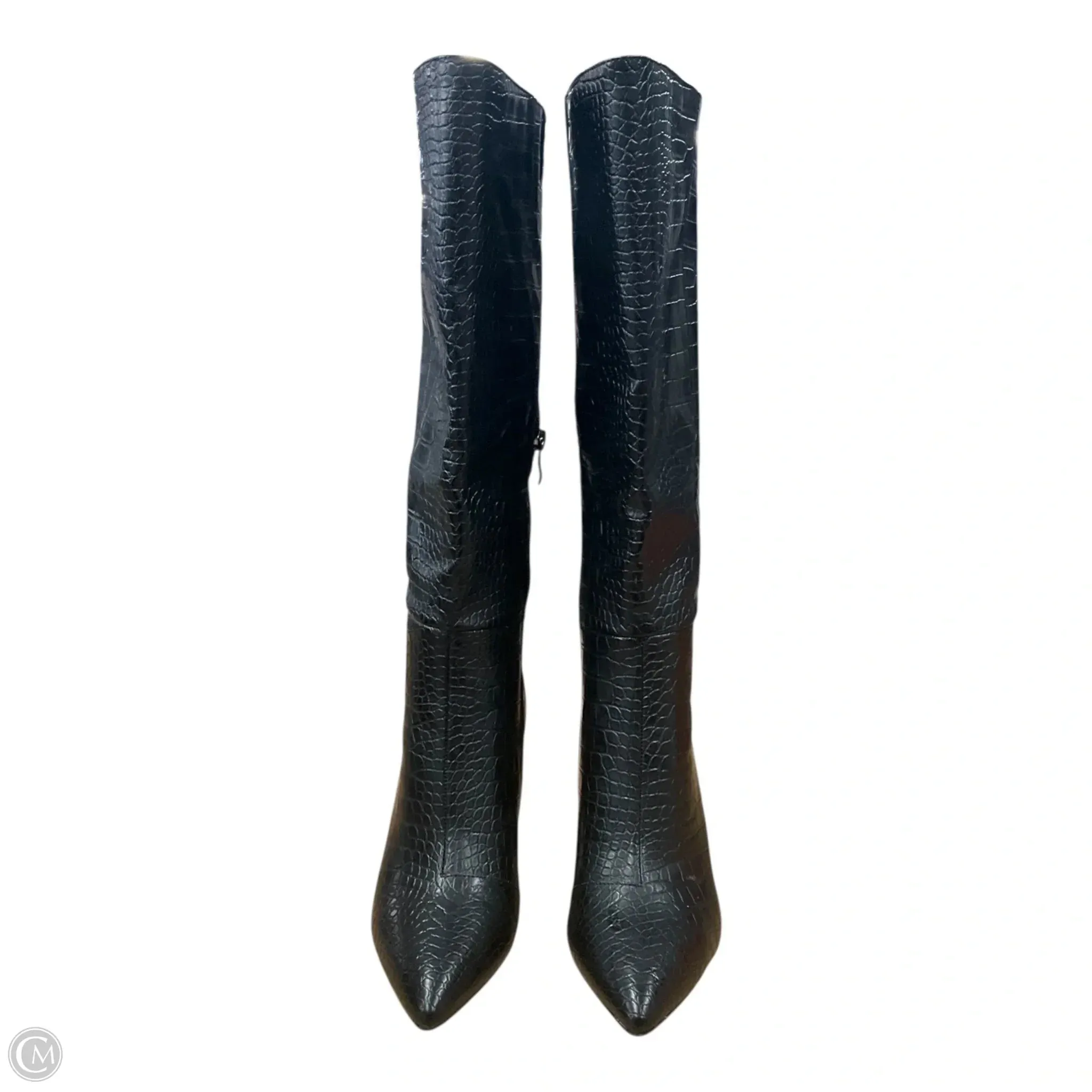 Boots Knee Heels By Clothes Mentor In Snakeskin Print, Size: 7 Easy On Design