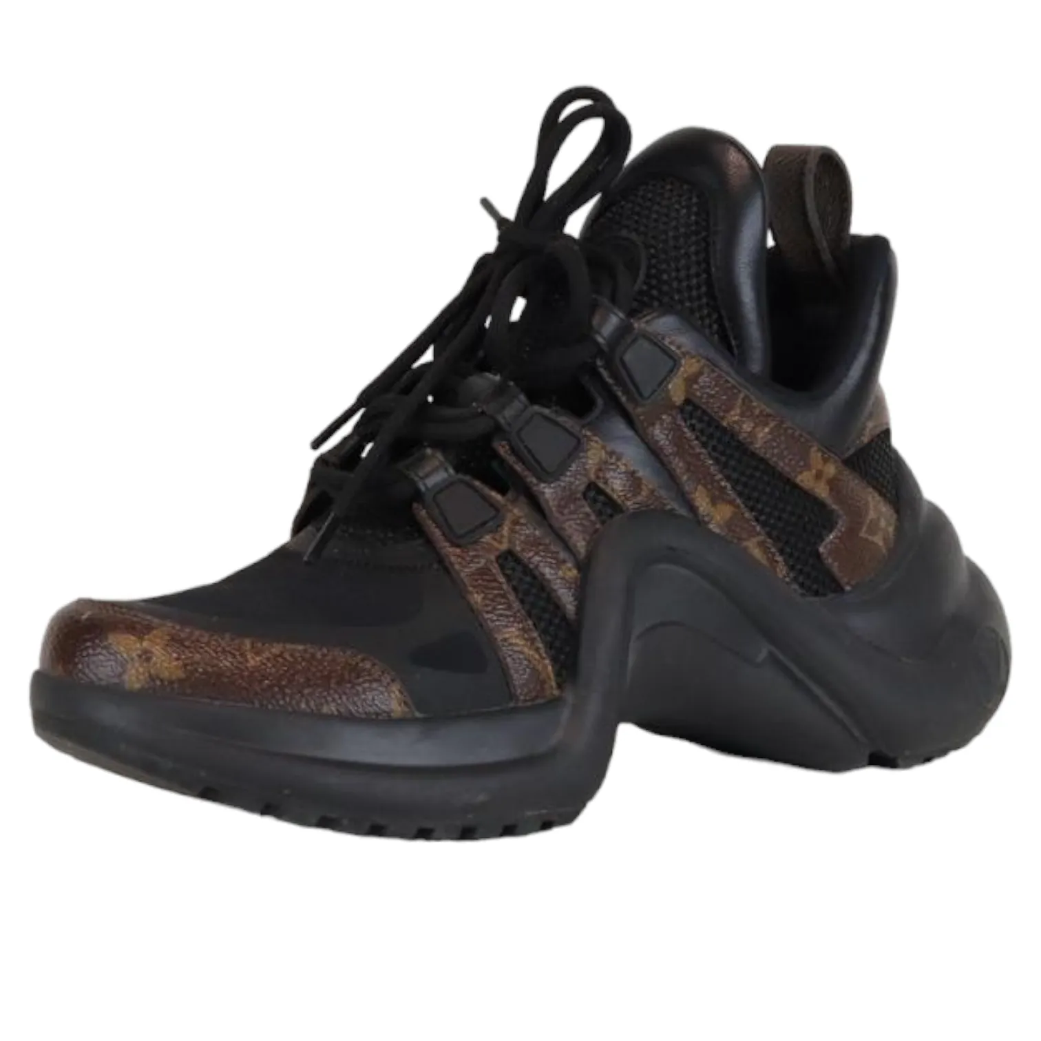 Brown Canvas Mesh Archlight Sneakers Size 37