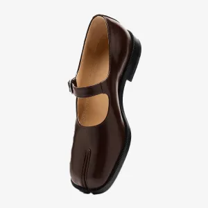 Brushed Leather Tabi Flats