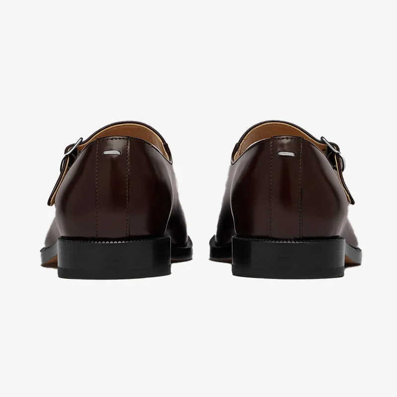 Brushed Leather Tabi Flats