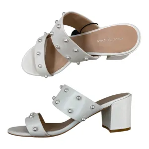 waterproof Antique Glow Shoes Designer By Stuart Weitzman In White, Size:9.5