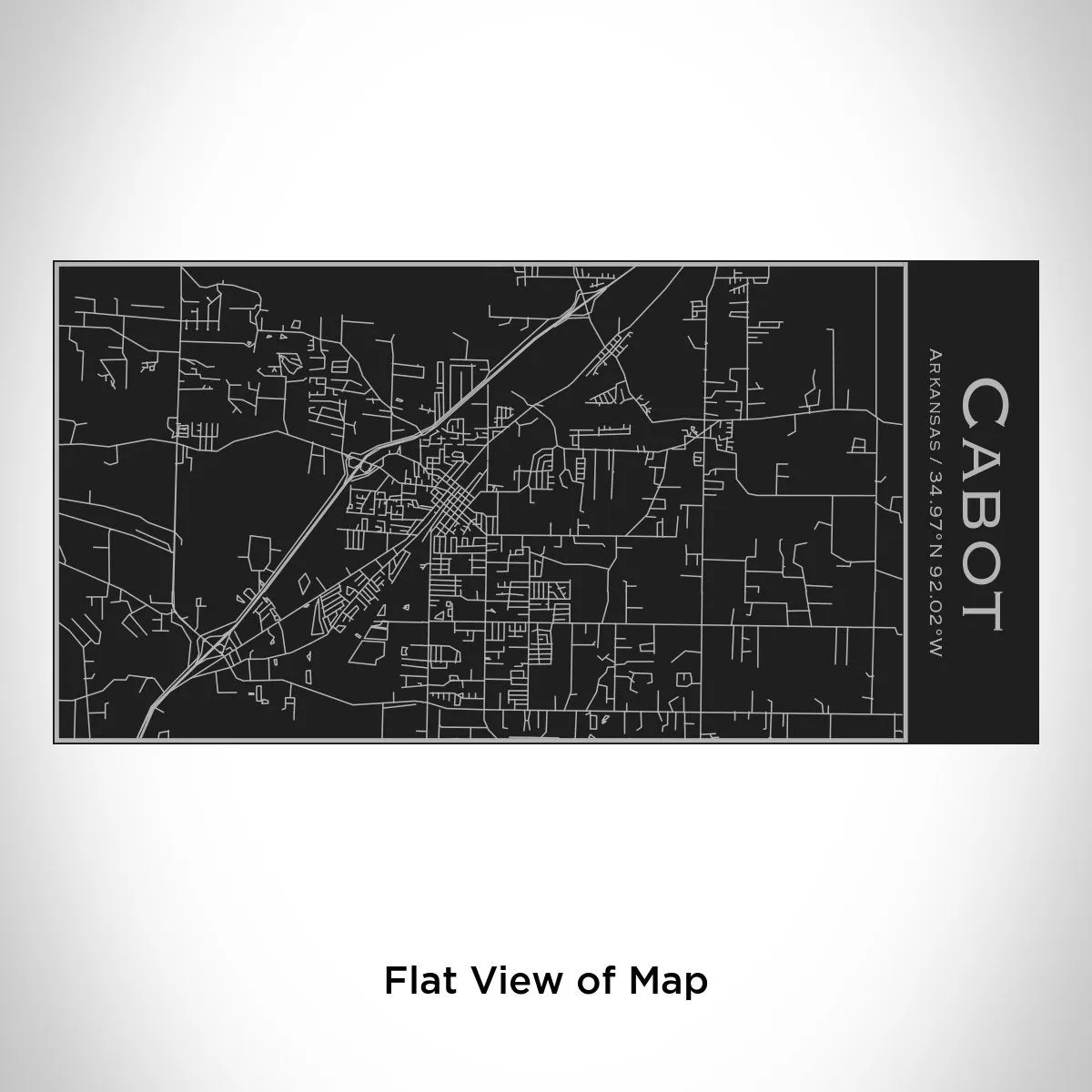 Cabot - Arkansas Engraved Map Insulated Bottle in Matte Black
