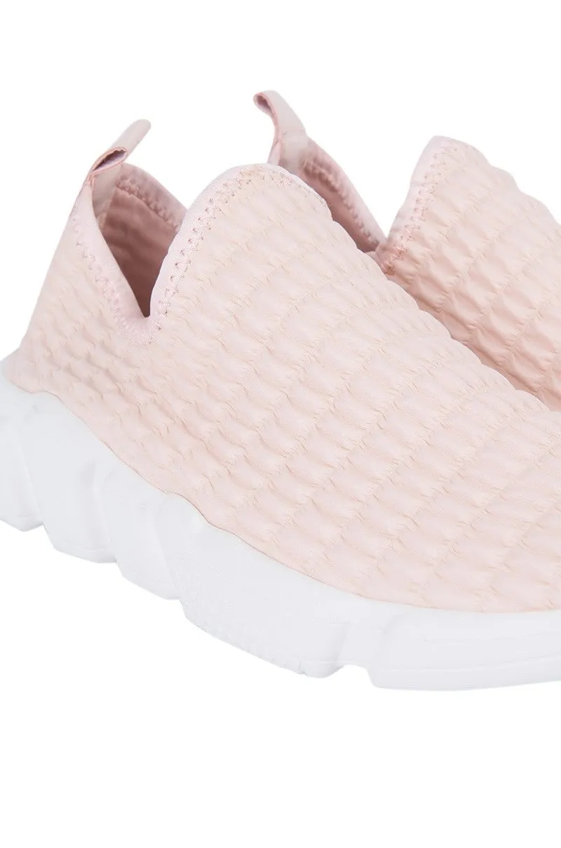 Cape Robbin Women's Xayah-3 Nude Quilted Fashion Cloud Nine Slip On Sneakers