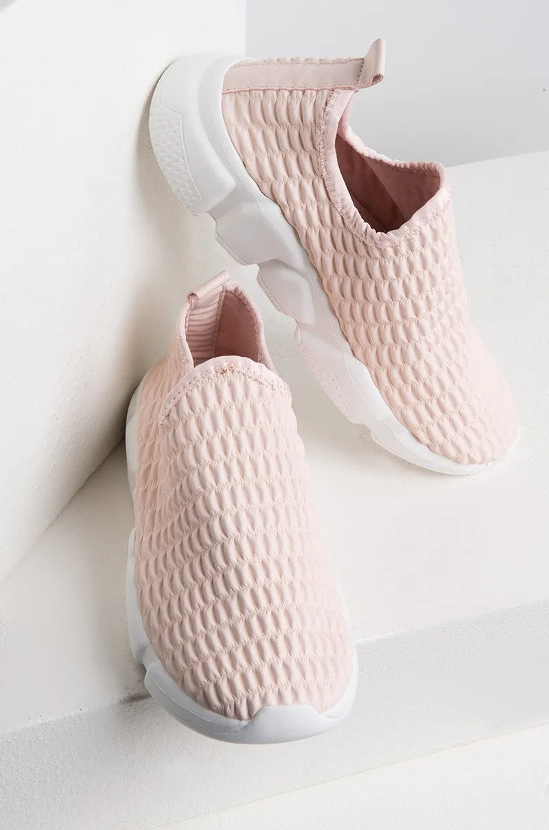Cape Robbin Women's Xayah-3 Nude Quilted Fashion Cloud Nine Slip On Sneakers