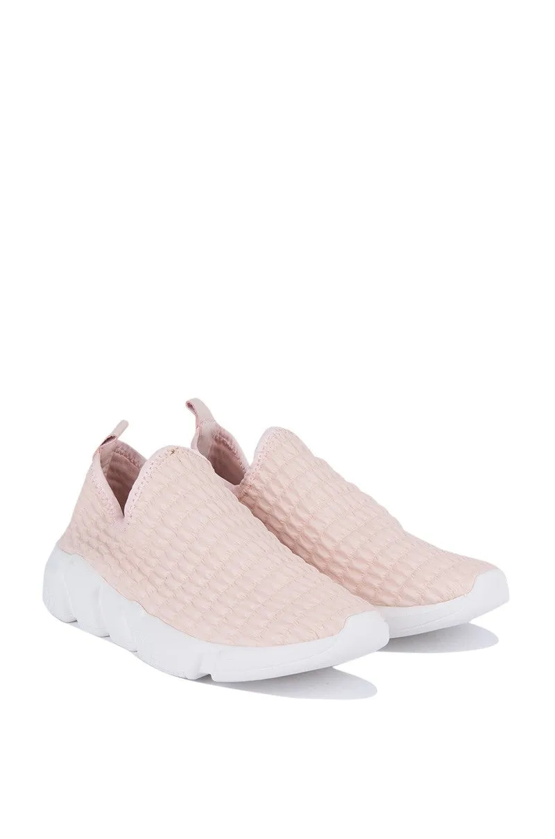 Cape Robbin Women's Xayah-3 Nude Quilted Fashion Cloud Nine Slip On Sneakers