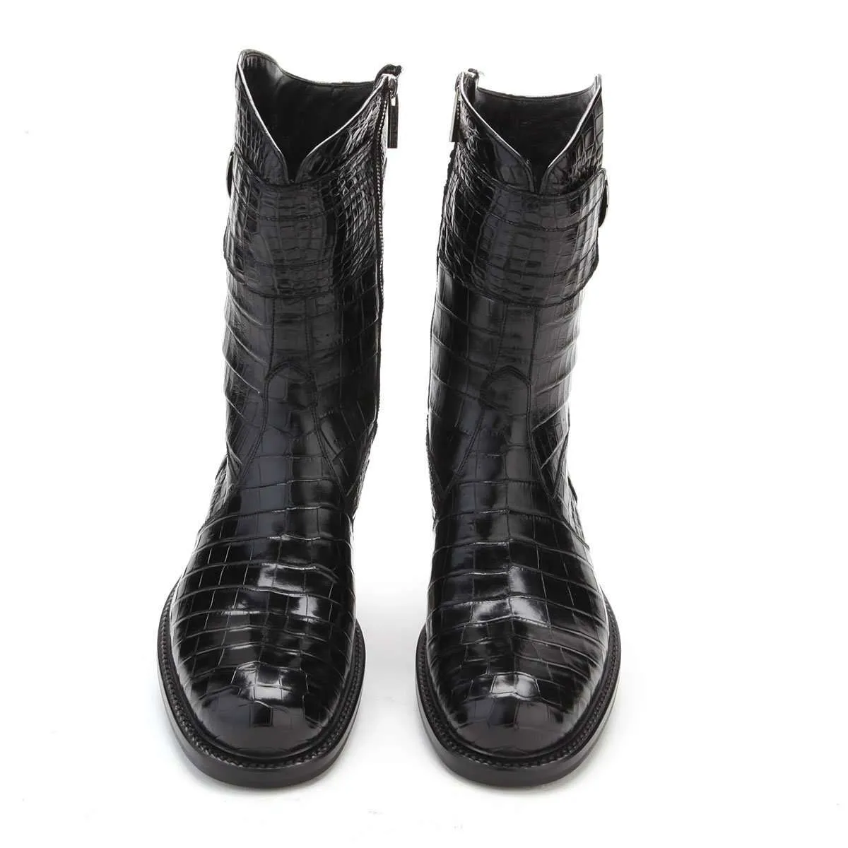 Caporicci Men's Luxury Italian Designer Shoes Black Alligator Boots 573 (CAP1024)