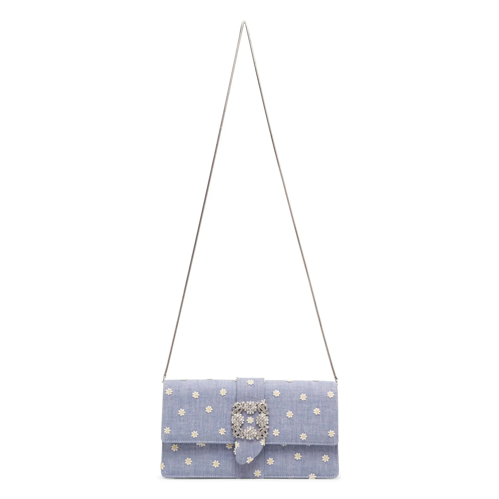 Capri daisy chambray clutch