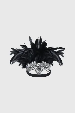 Carnival Beaded Feather Headband