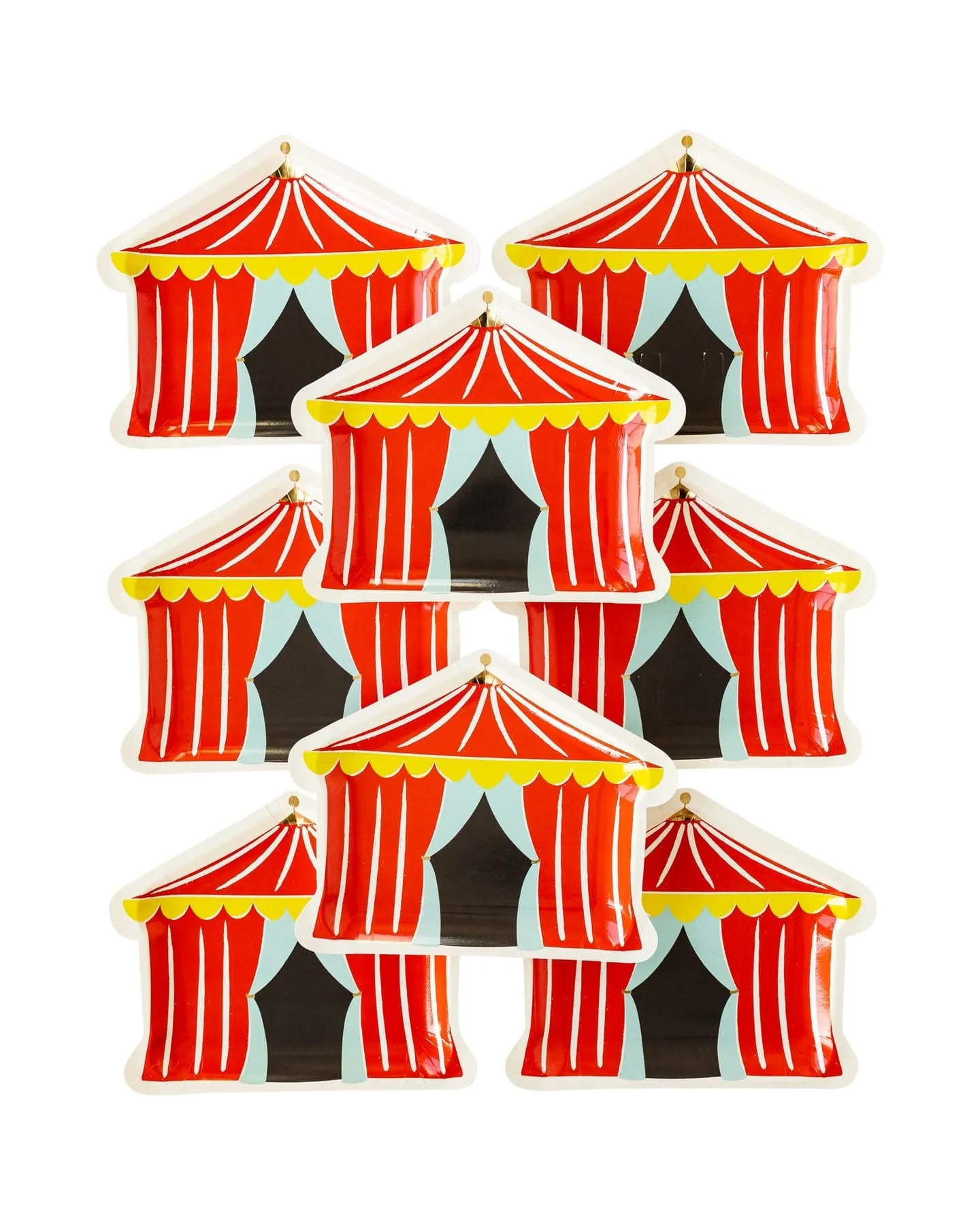 Carnival Party Tent Shaped Party Plates x 8