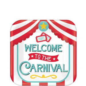 Carnival Square Paper Plates 7in, 8pcs