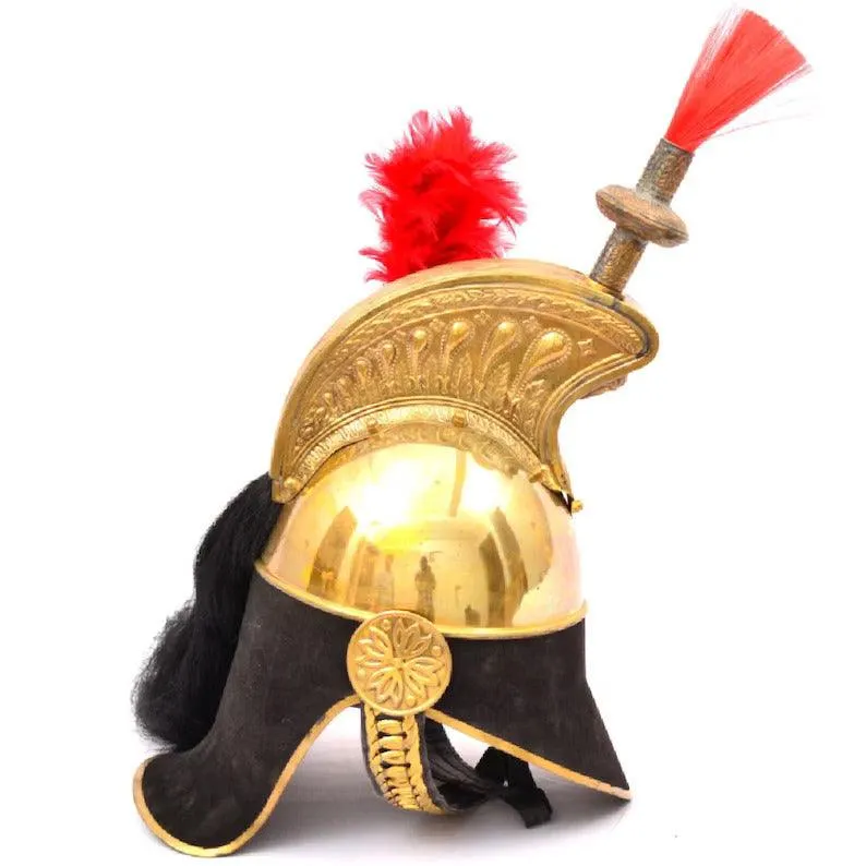 Casco de Napoleón del coracero francés Pickelhaube de latón con soporte de exhibición gratuito, el mejor regalo para él