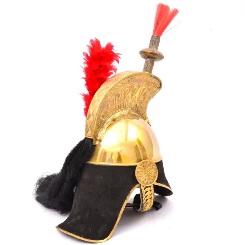 Casco de Napoleón del coracero francés Pickelhaube de latón con soporte de exhibición gratuito, el mejor regalo para él