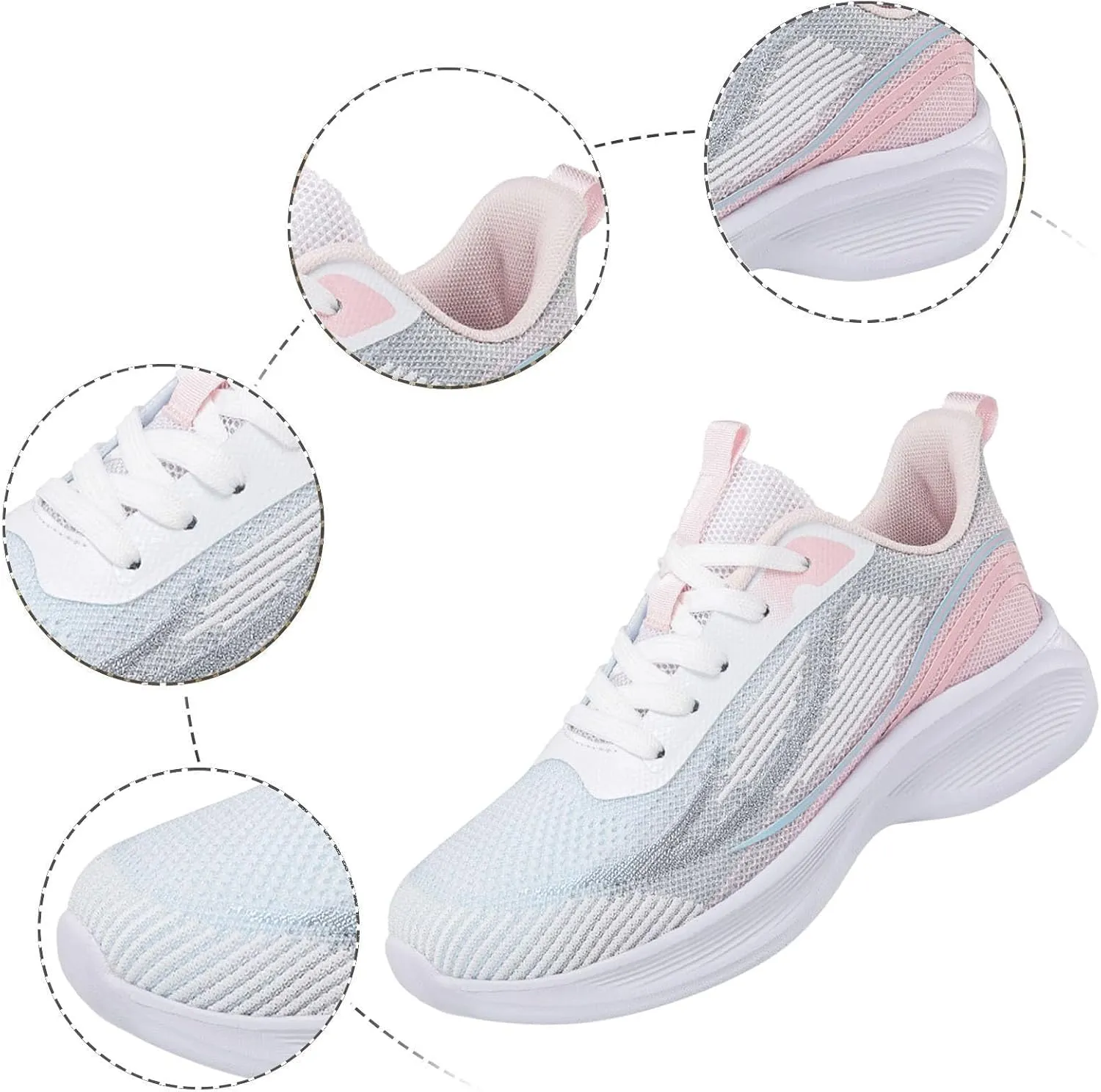 Casual Tennis Shoes for Women Slip On Walking Shoes for Women Breathable Comfortable Lightweight Lace Up Sneaker
