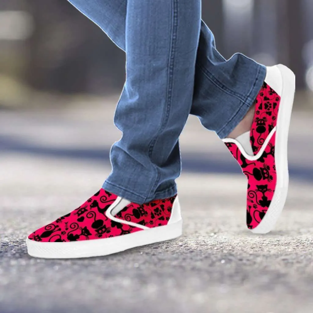 Cats Pink Slip-on Shoes