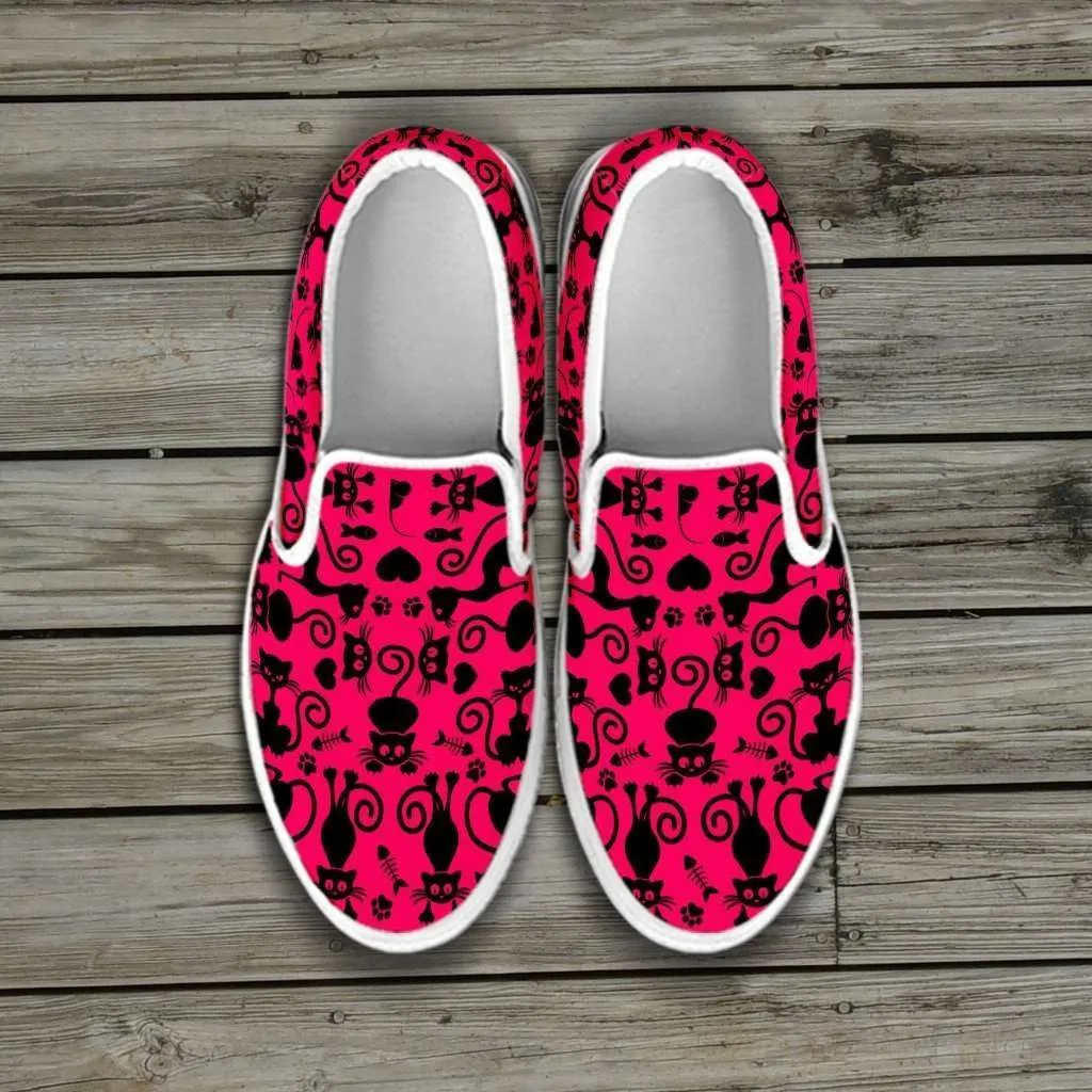 Cats Pink Slip-on Shoes