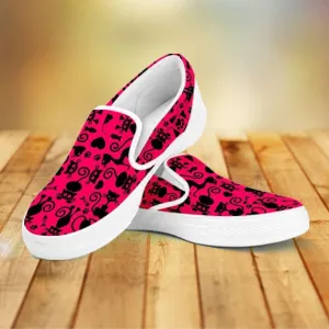 Cats Pink Slip-on Shoes