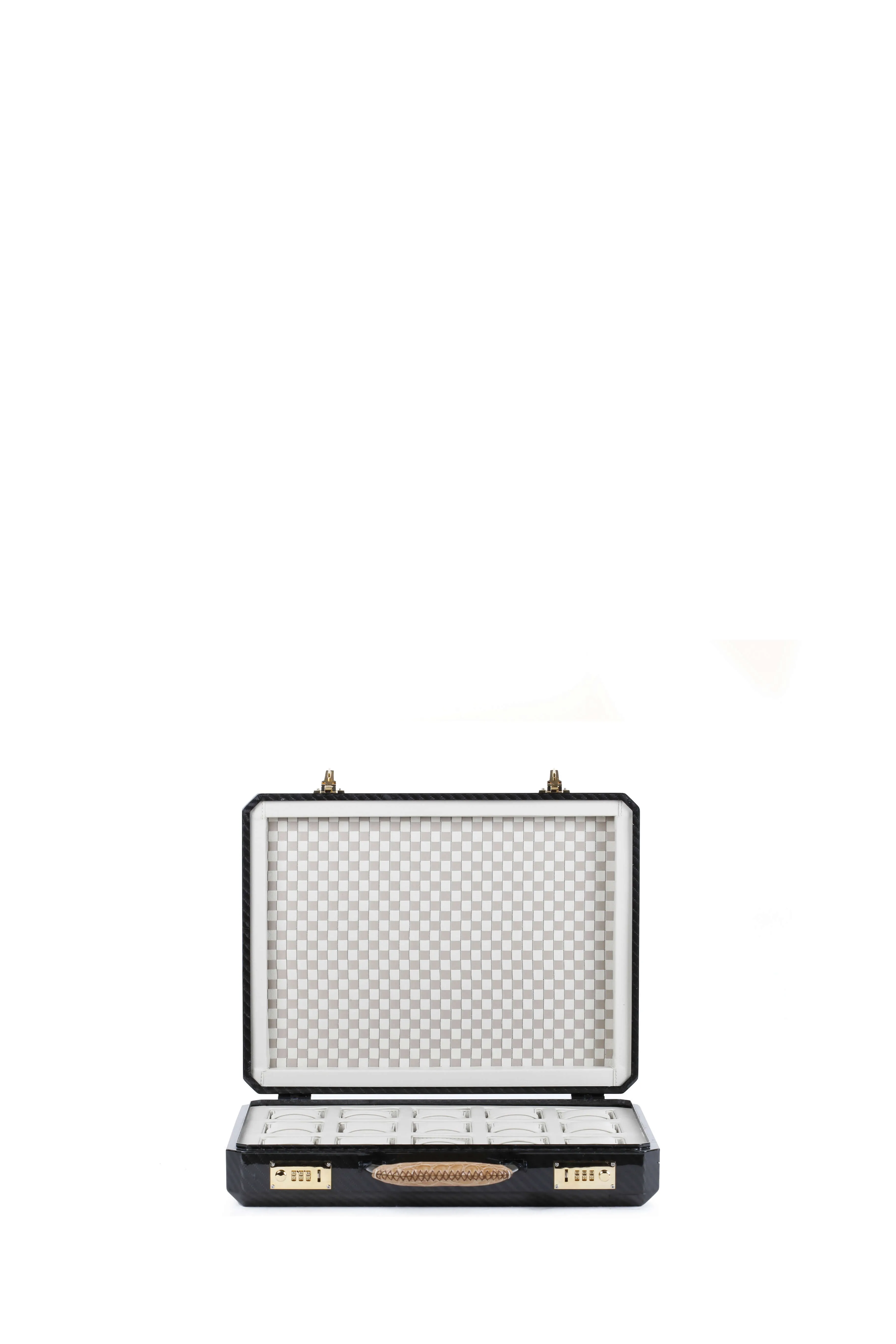 Cavok Carbon Fiber Watch Case 15, White/Gray