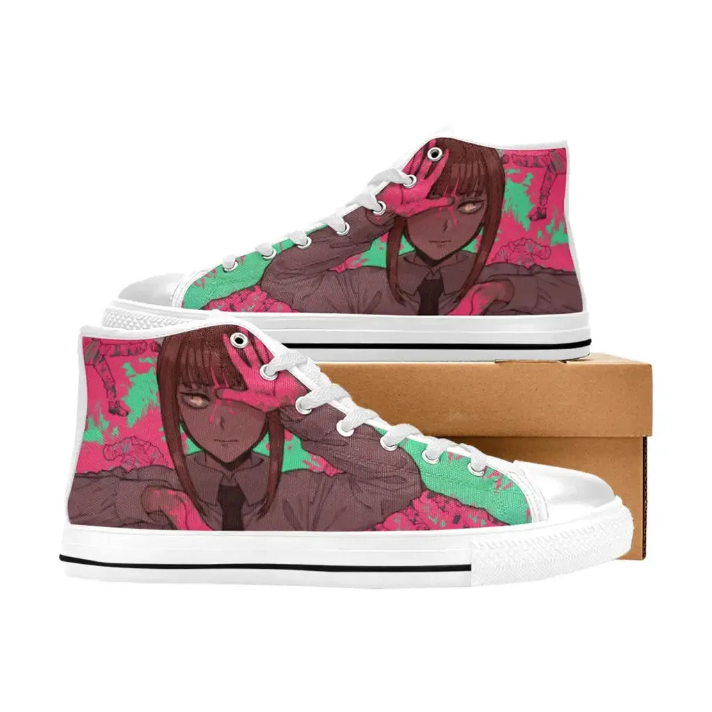 Chainsaw Man Makima Contract Devil Shoes High Top Sneakers for Kids and Adults