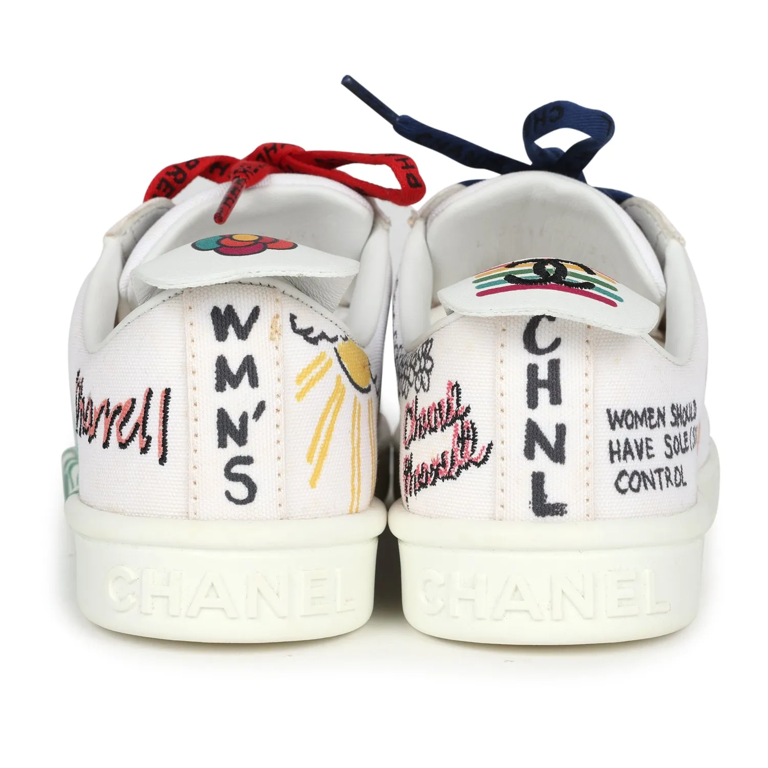 Chanel x Pharrell White Multi-Color Canvas Sneakers 35.5 EU