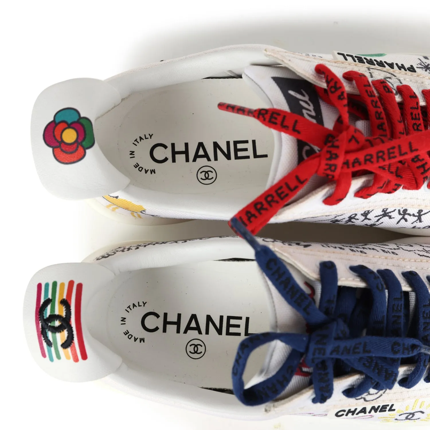 Chanel x Pharrell White Multi-Color Canvas Sneakers 35.5 EU
