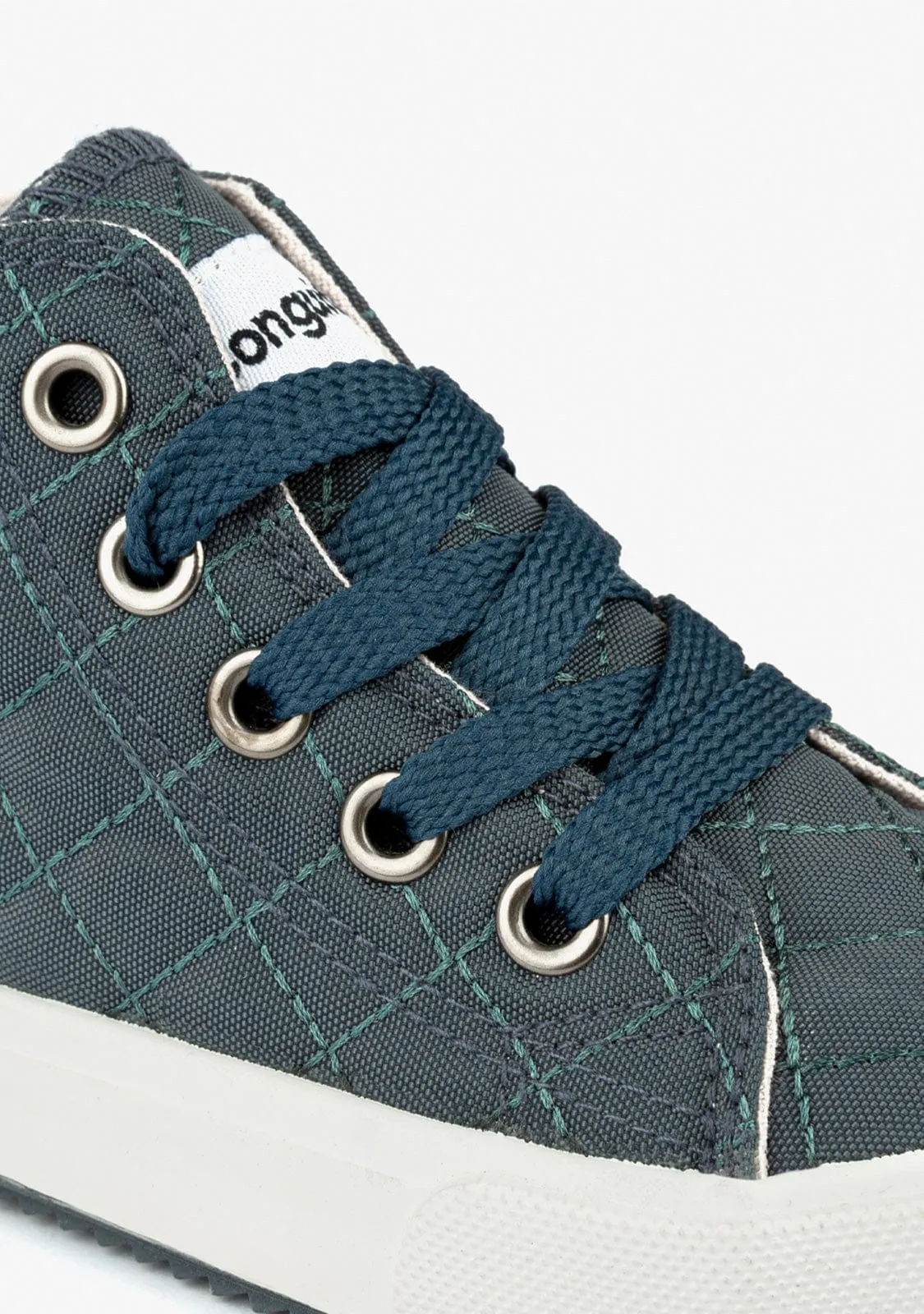 Child's Blue Quilted Hi-Top Sneakers