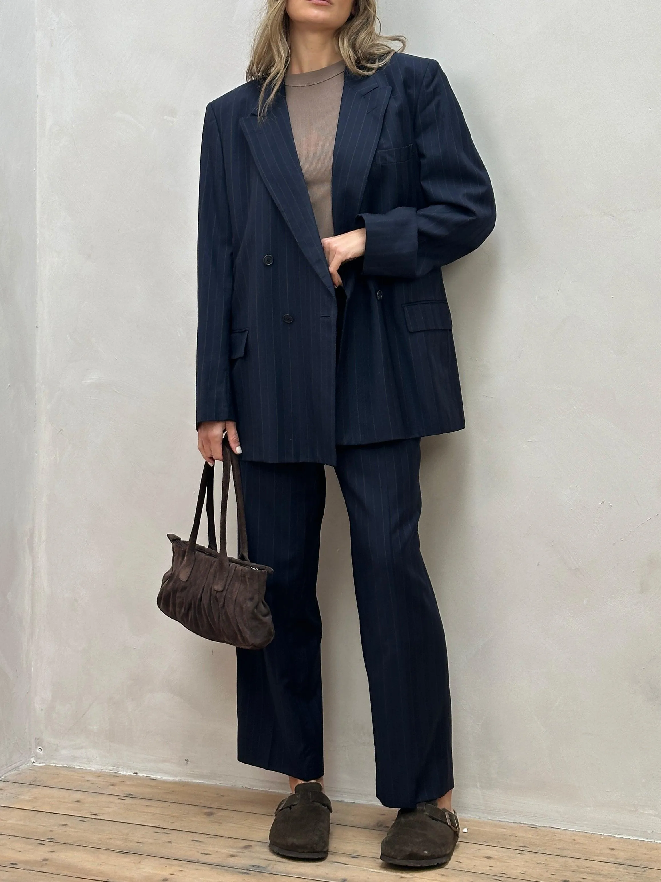 Christian Dior Pinstripe Pure Wool Double Breasted Suit - 44R/W34