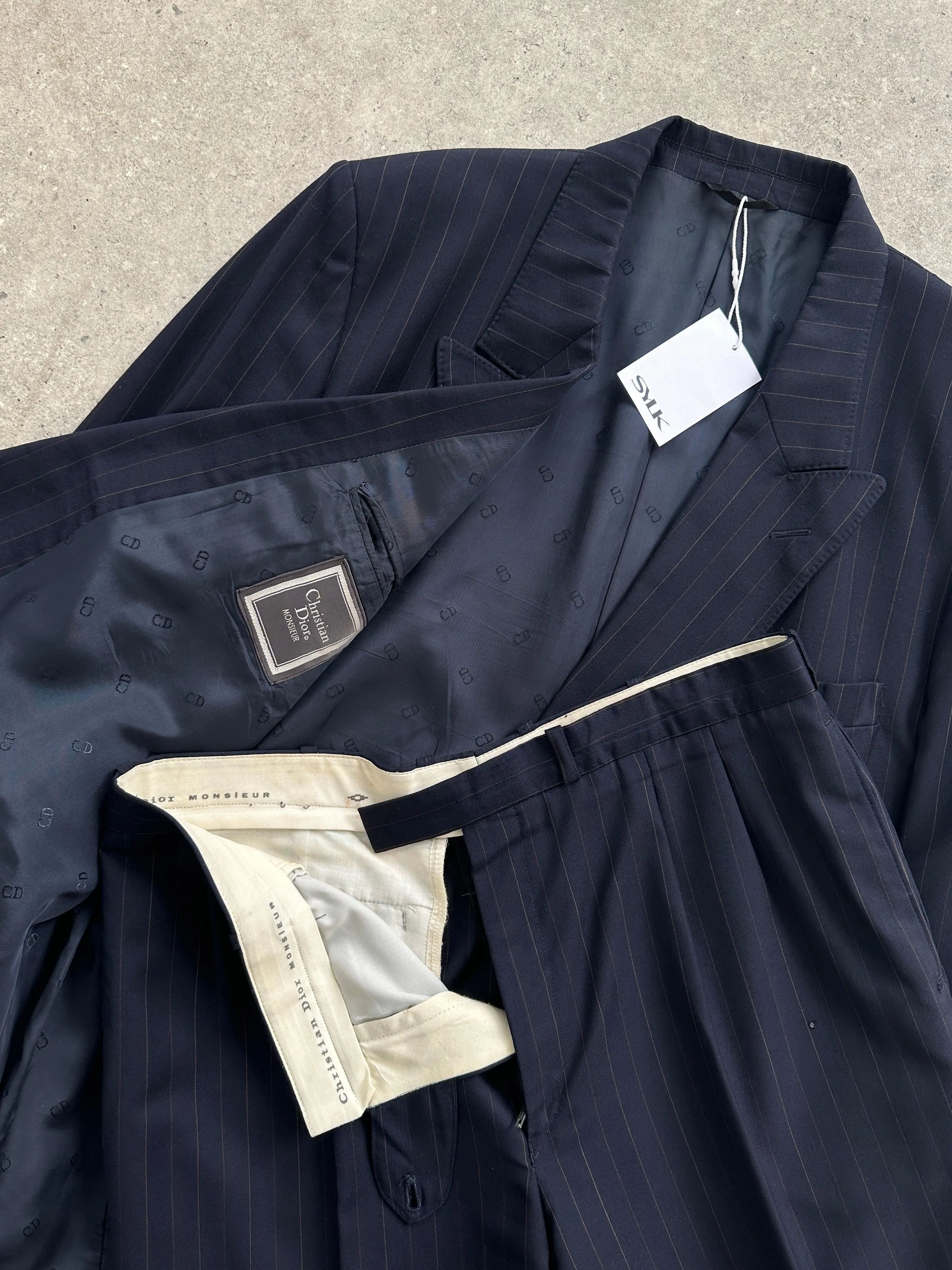 Christian Dior Pinstripe Pure Wool Double Breasted Suit - 44R/W34
