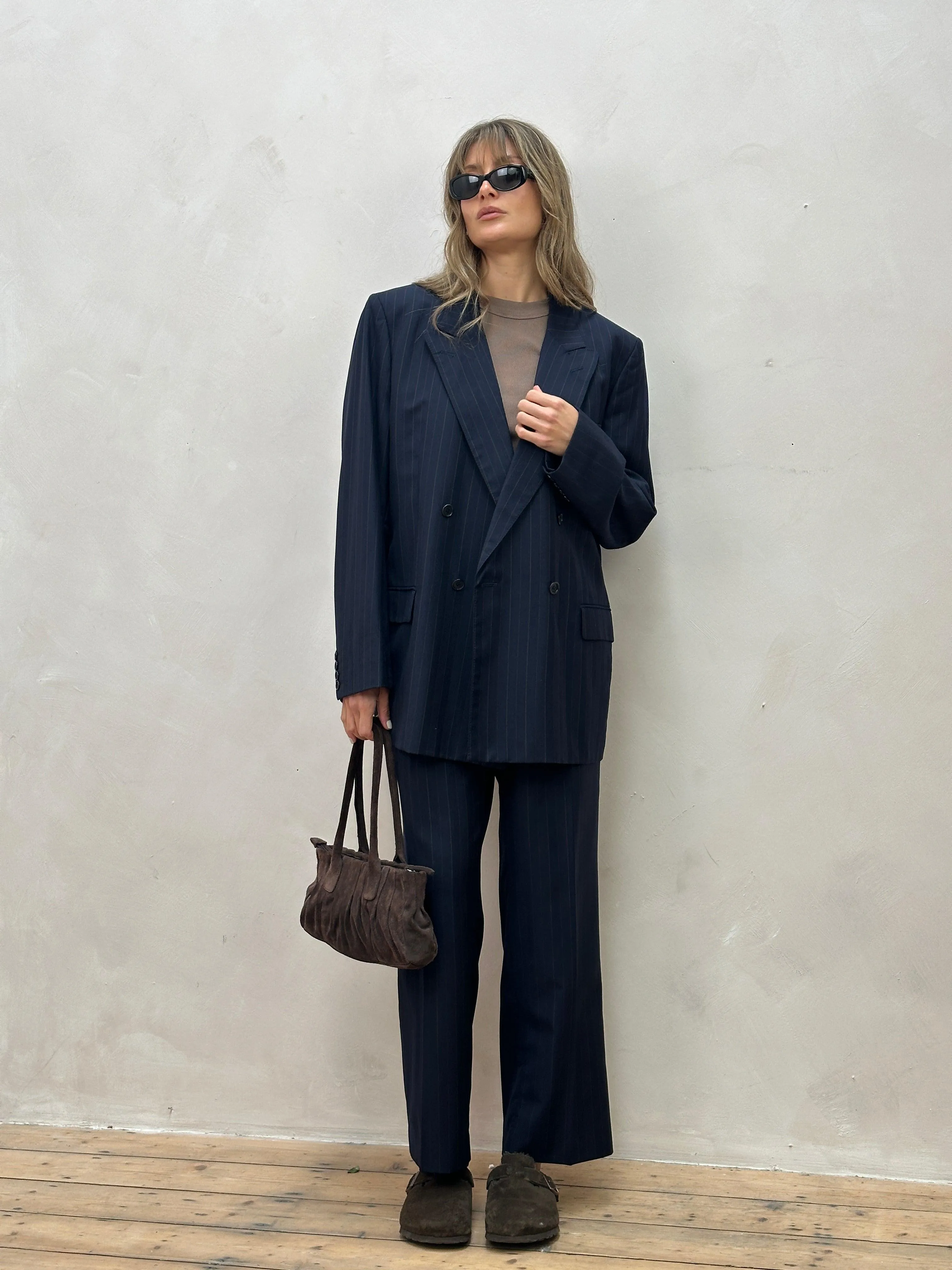 Christian Dior Pinstripe Pure Wool Double Breasted Suit - 44R/W34