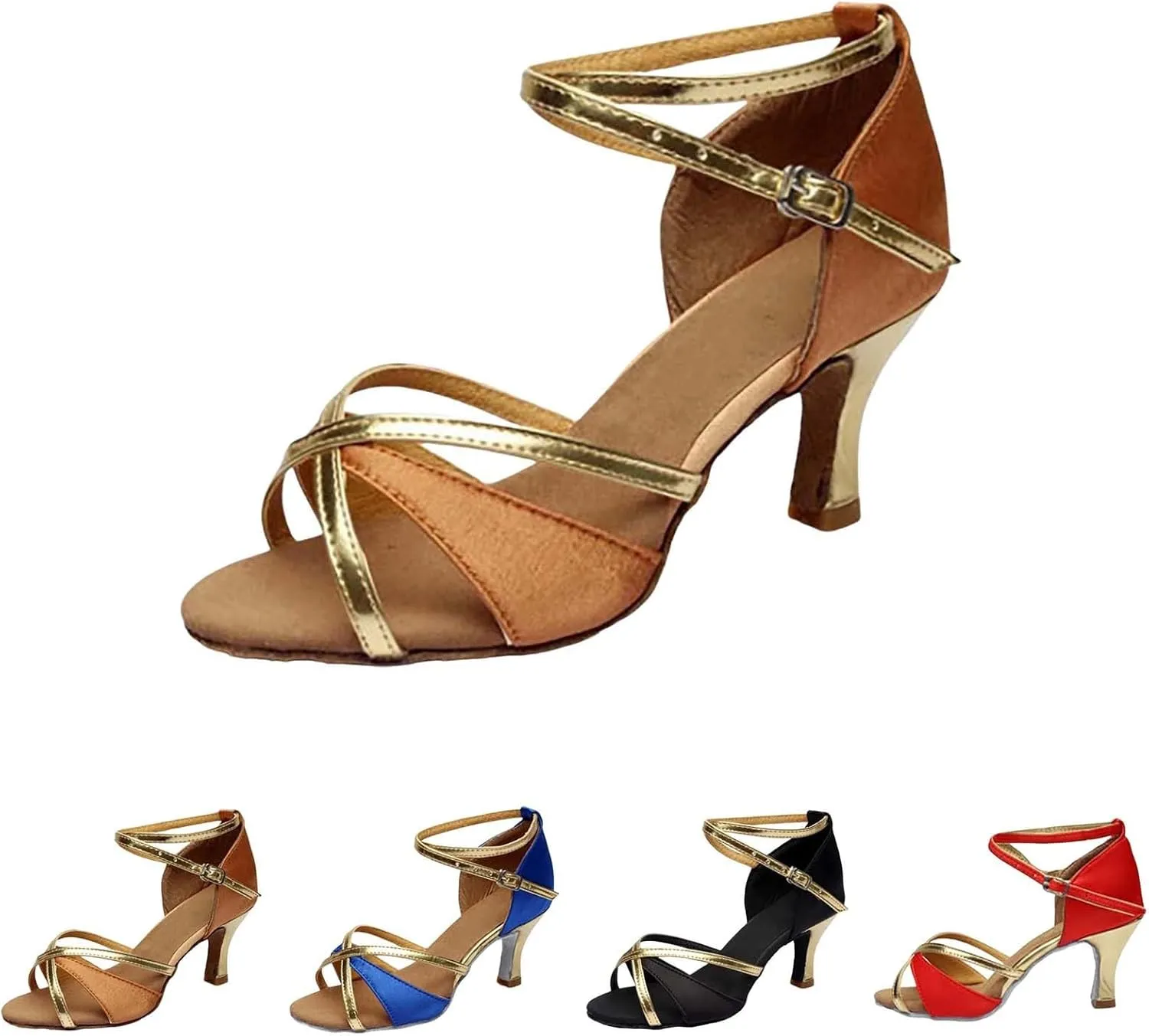 Chunky Block Heel Sandals for Women Open Toe Ankle Strap Comfortable Wedding Party Dress Shoes