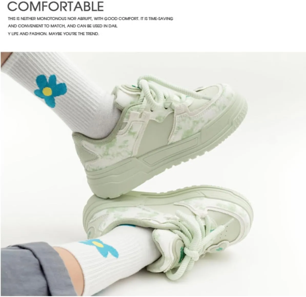 Chunky Platform Sneakers for Women Low-top Heart Skate Shoes Sport, Travel Casual Walking for Students Back to School