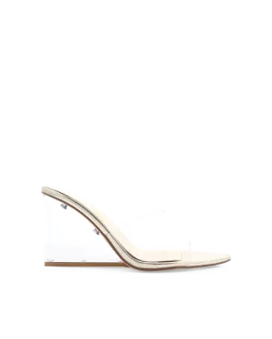 Sleek Shape Evening Stiletto NYDIA - CLEAR-LIGHT GOLD SHINE