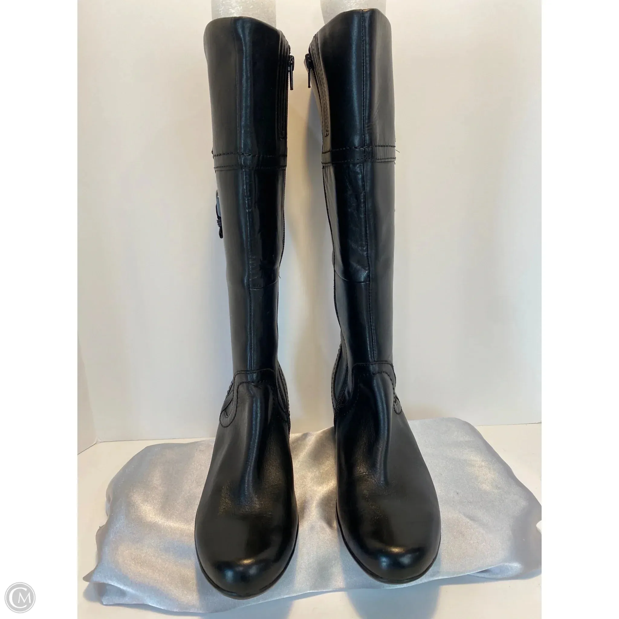 Boots Knee Heels By Clark??s in Black, : Size 8.5 W Stable Support Backcountry Camper