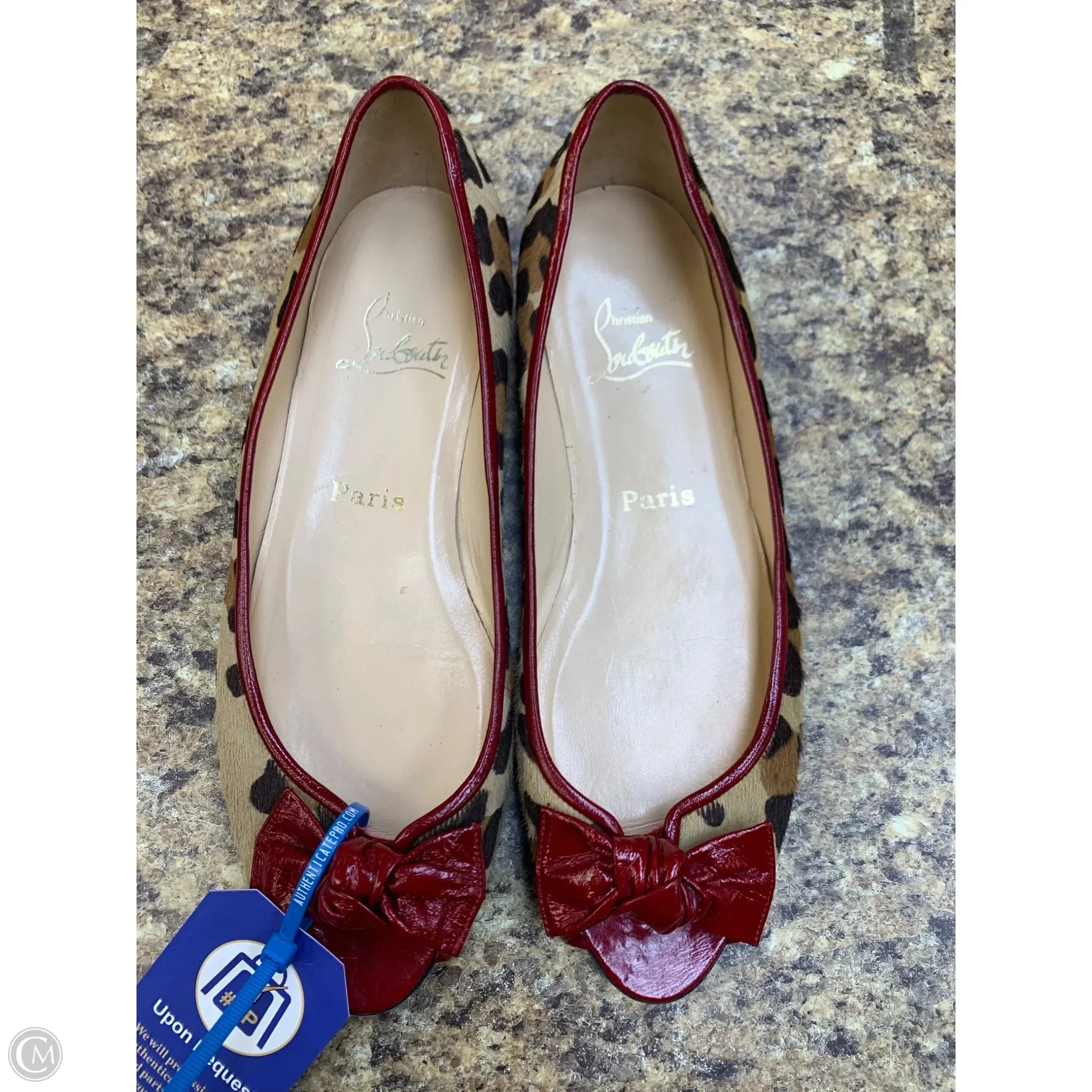 Odor Control Insole Shoes Luxury Designer By Christian Louboutin In Animal Print, Size: 8.5