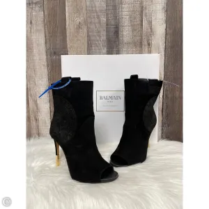Boots Luxury Designer By Balmain In Black, Size: 8.5 Smooth Inner Seams Wide Toe Box Option