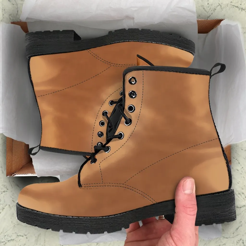 Combat Boots - The Original | Vegan Shoes, Brown Lace Up Boots Women, Vegan Leather Lace Up Boots Women, Handmade Lace Up Boots, Women’s Boots