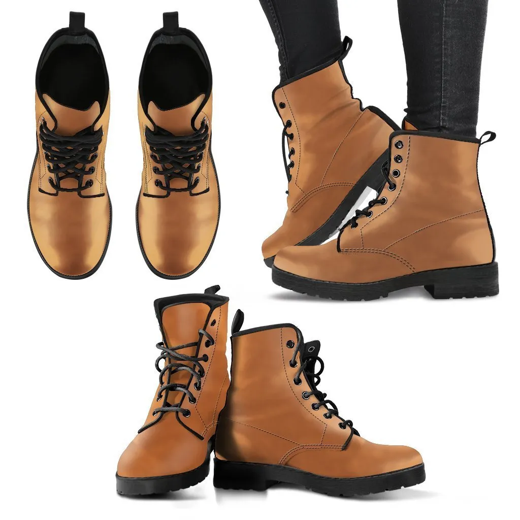 Combat Boots - The Original | Vegan Shoes, Brown Lace Up Boots Women, Vegan Leather Lace Up Boots Women, Handmade Lace Up Boots, Women’s Boots