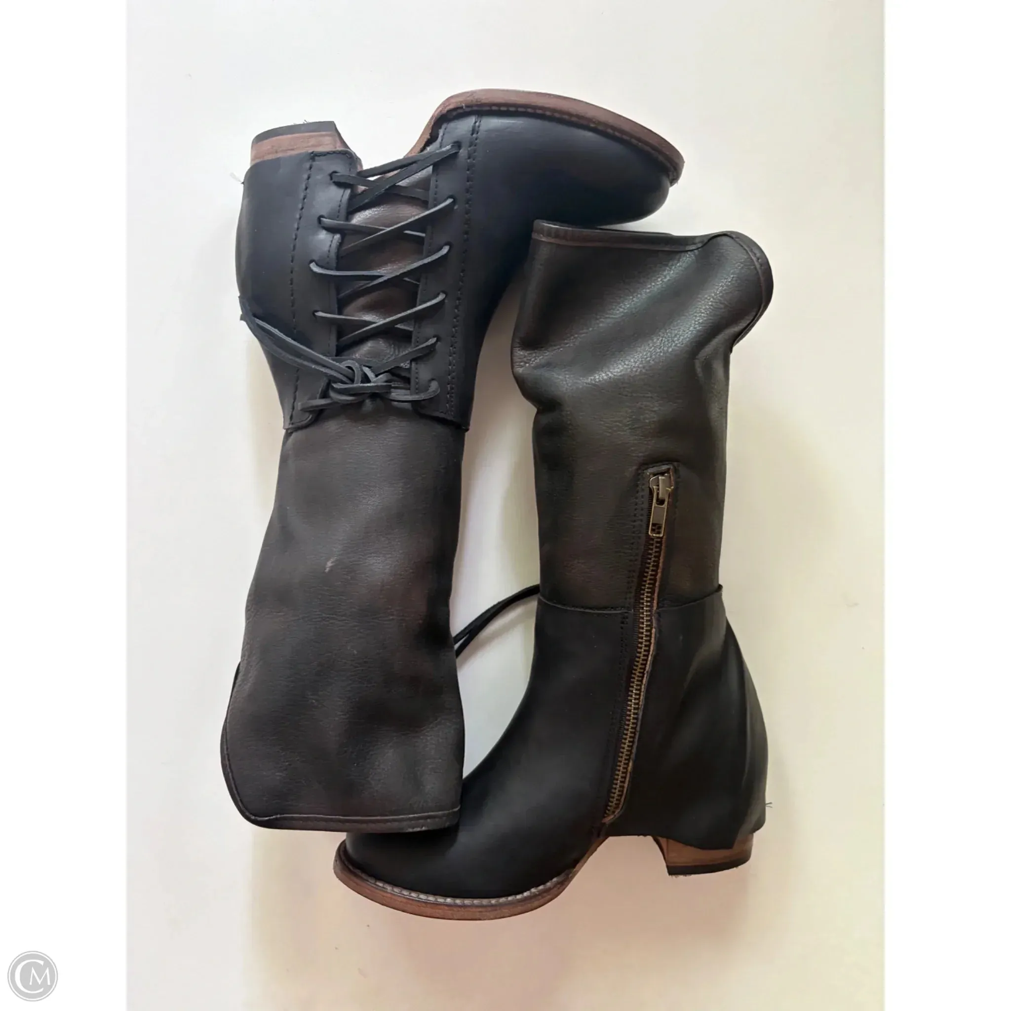 Breathable Trail Runner Boots Knee Flats By Freebird In Black, Size: 7