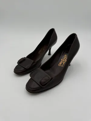 Memory Foam Cushioning Energy Return System Shoes Luxury Designer By Ferragamo In Brown, Size: 8