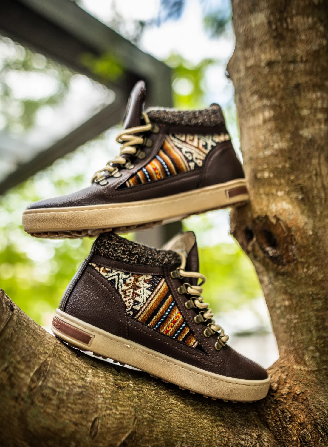 Brown Leather - Vegan Camping Boot Padded Shaft