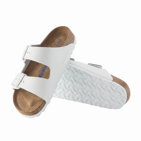 Women's Arizona Soft Footbed (Leather) - White Soft Comfort Sandals Timeless Adventure Slides