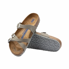 Everyday Slides Women's Franca Soft Footbed (Nubuck Leather) - Dove Grey