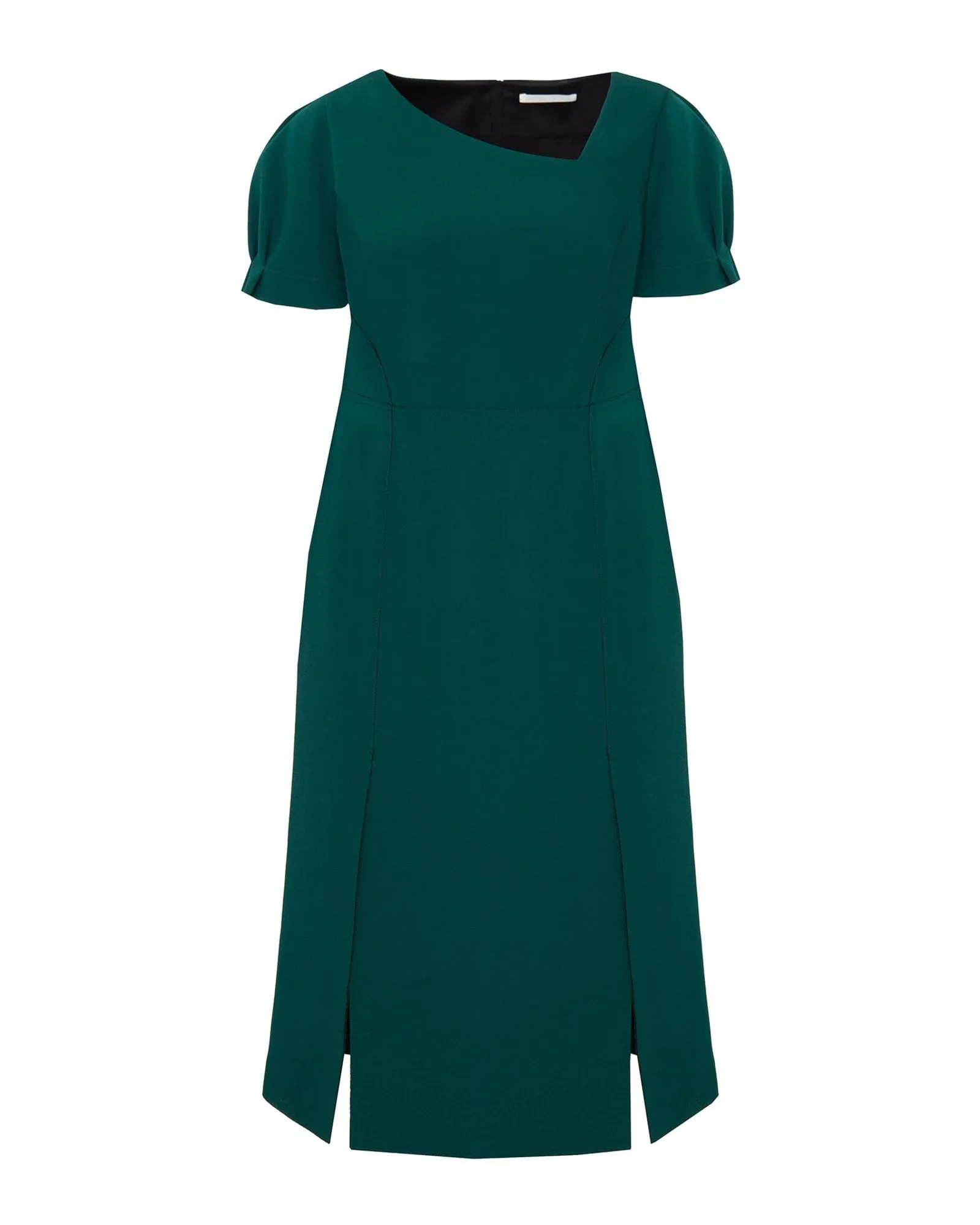 Compact Crepe Structured Sheath Dress | Dark Forest