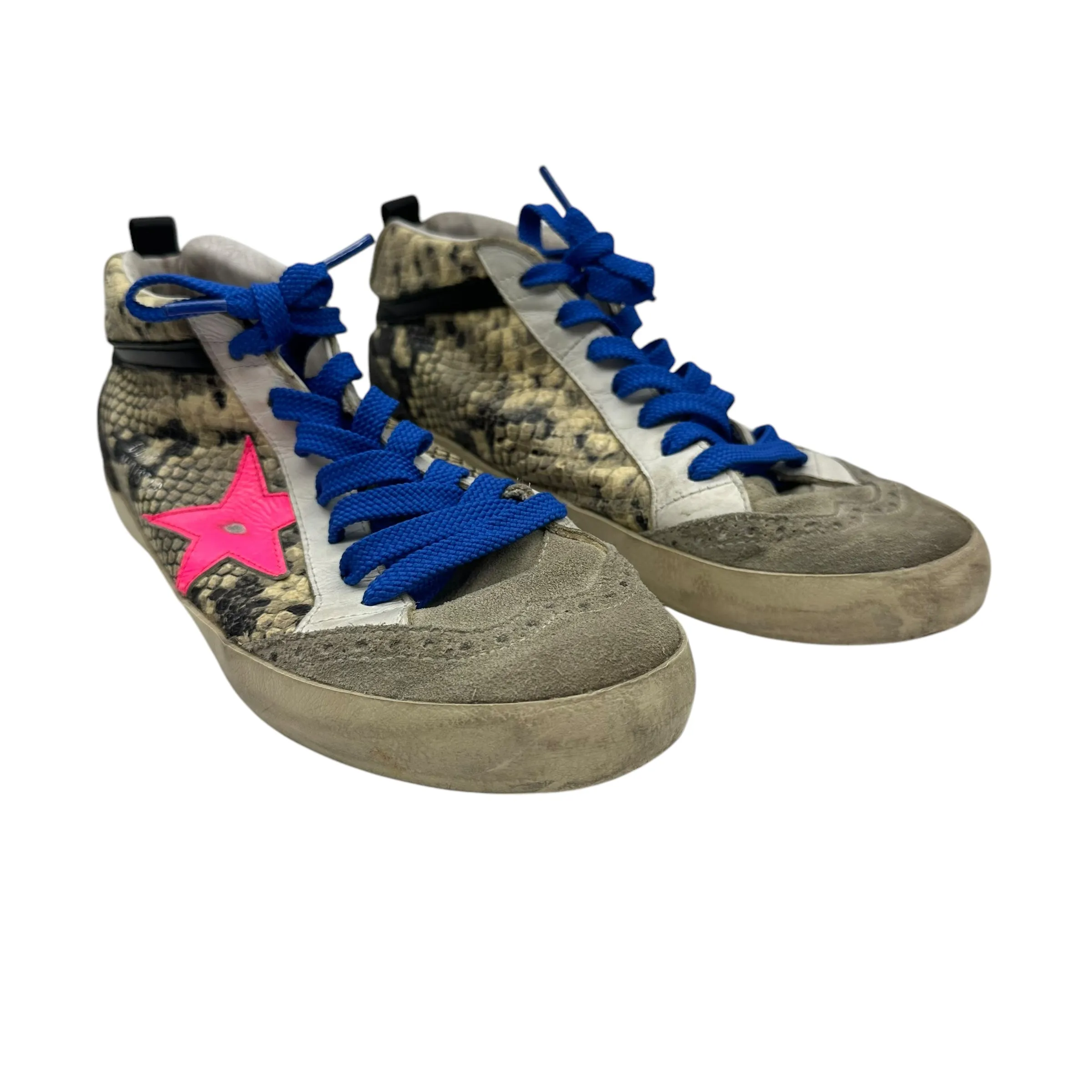 Cyber Mode Shoes Luxury Designer By Golden Goose In Snakeskin Print, Size:8.5