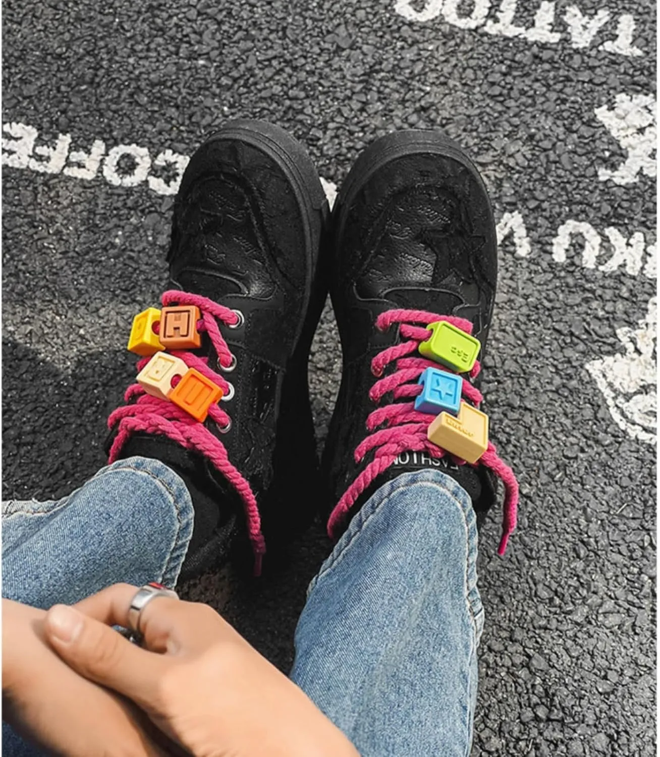 Cool Star Bricks Fashion Chunky Sneakers for Women Trendy Casual Aesthetic Skateboard Walking Dance Shoes