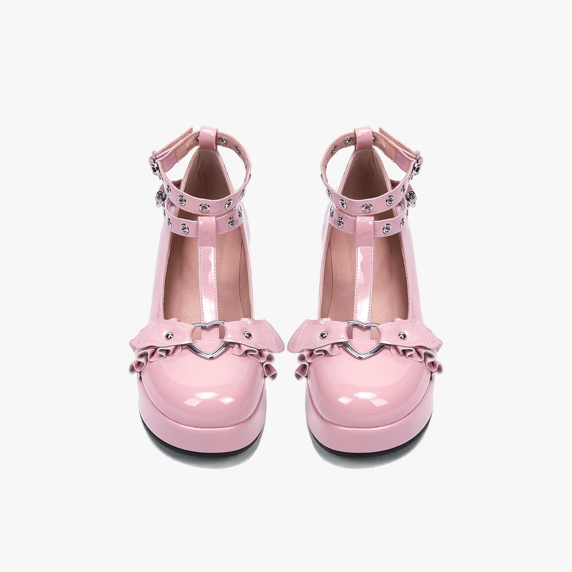Coquette Heart Buckle Mary Janes