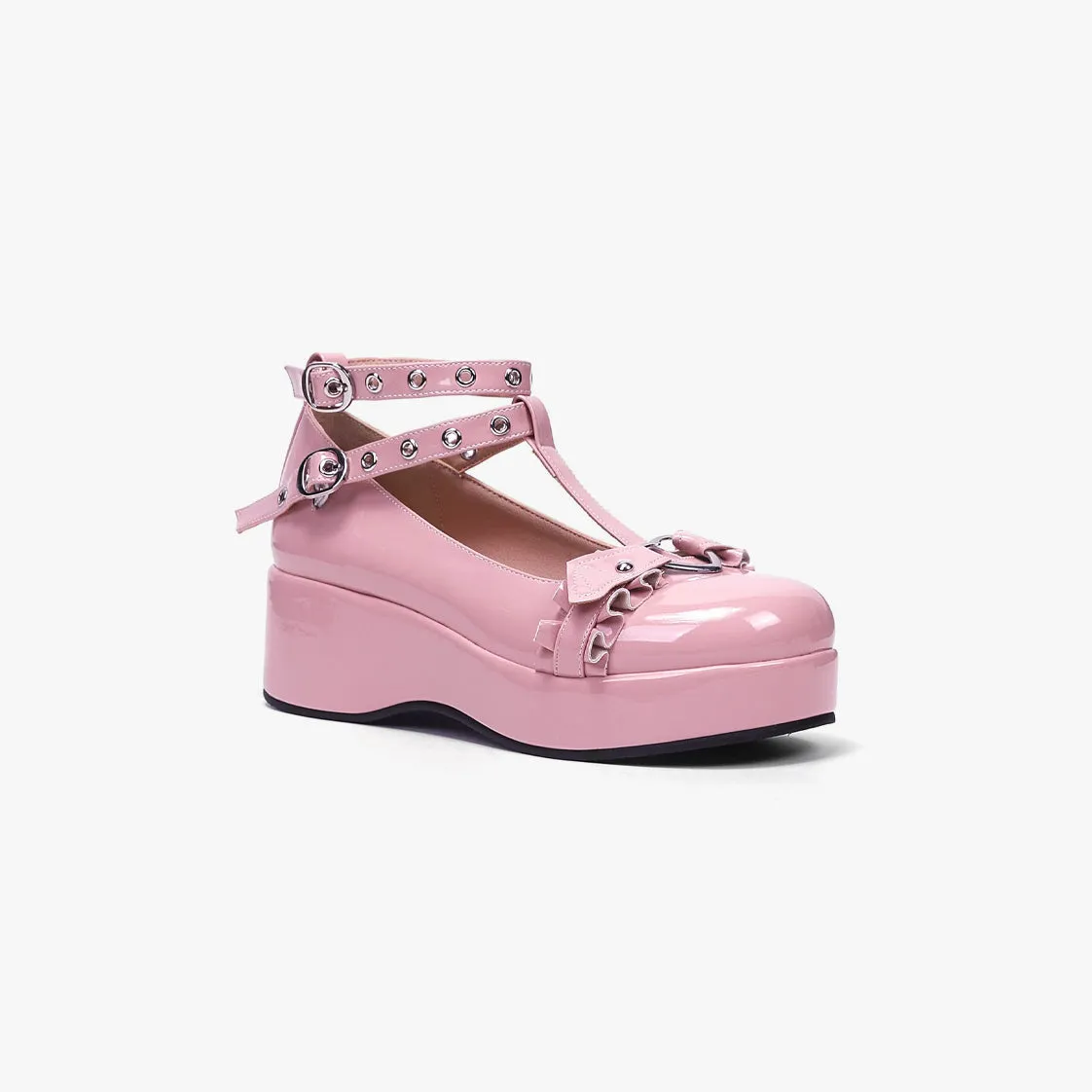 Coquette Heart Buckle Mary Janes
