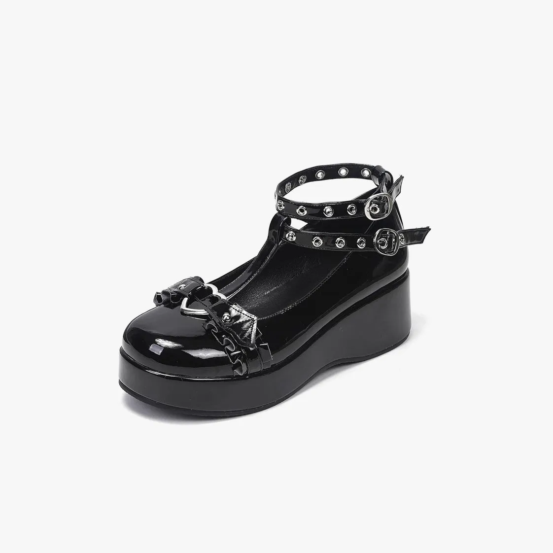 Coquette Heart Buckle Mary Janes
