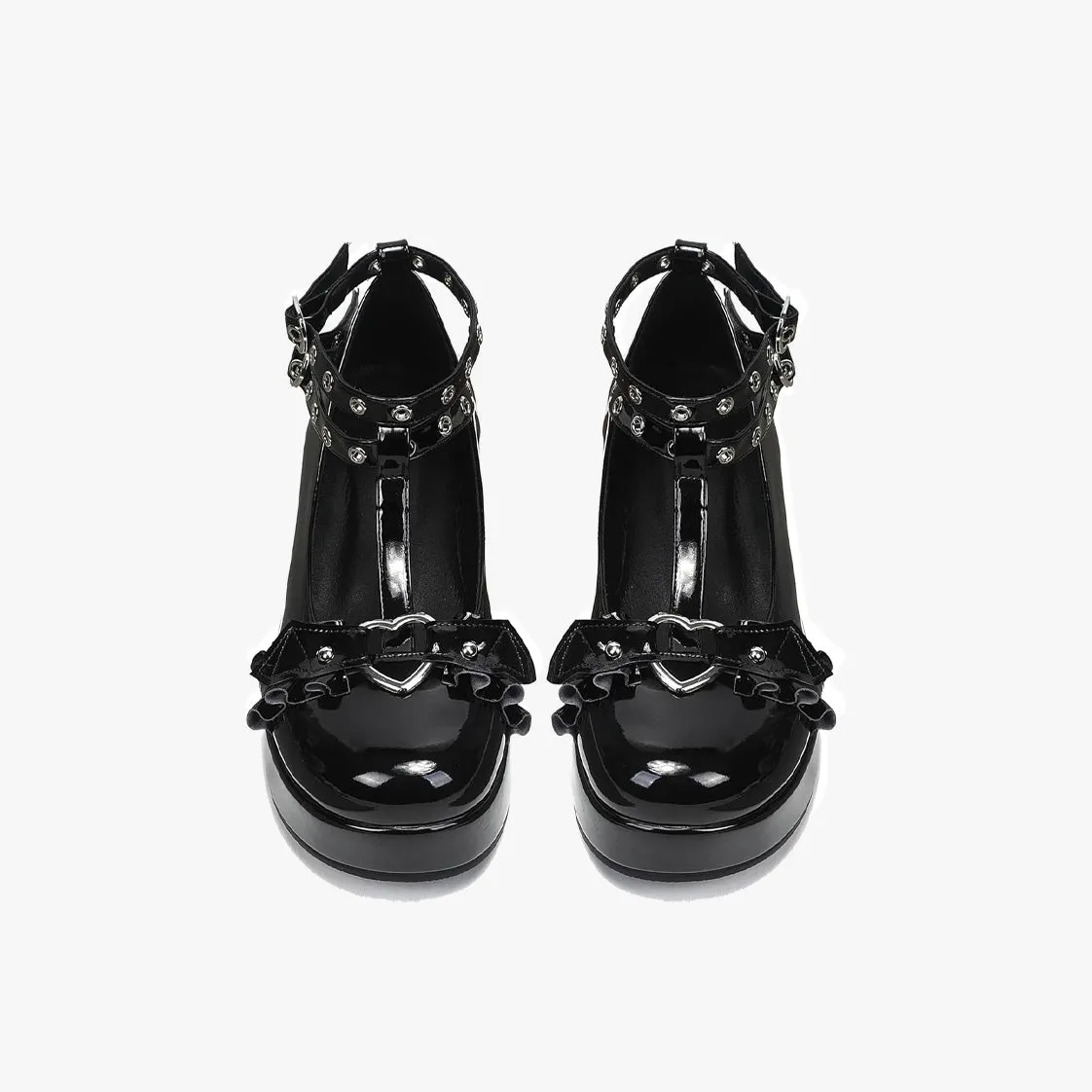Coquette Heart Buckle Mary Janes