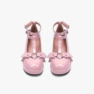 Coquette Heart Buckle Mary Janes