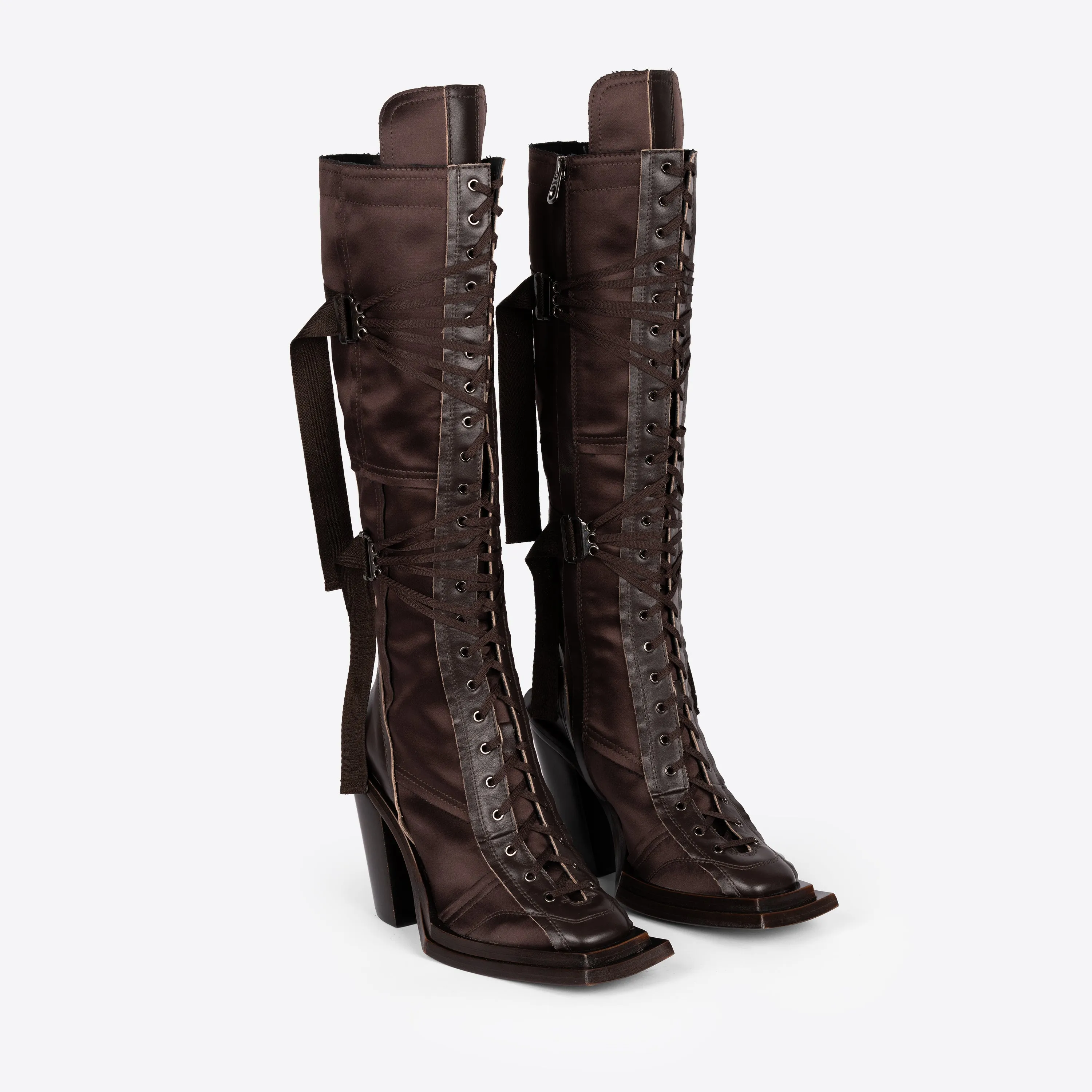 Corset Boot x Elena Velez Espresso Satin